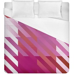 Lesbian Pride Diagonal Stripes Colored Checkerboard Pattern Duvet Cover (king Size) by VernenInk