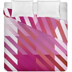 Lesbian Pride Diagonal Stripes Colored Checkerboard Pattern Duvet Cover Double Side (king Size) by VernenInk