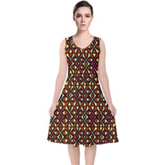 Rby-187 V-neck Midi Sleeveless Dress  by ArtworkByPatrick