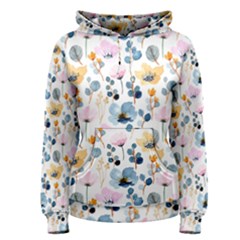 Watercolor Floral Seamless Pattern Women s Pullover Hoodie by TastefulDesigns