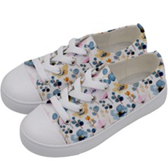 Watercolor Floral Seamless Pattern Kids  Low Top Canvas Sneakers by TastefulDesigns