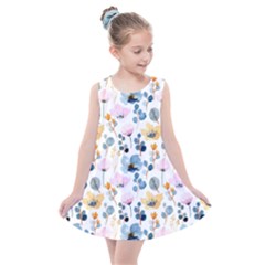 Watercolor Floral Seamless Pattern Kids  Summer Dress