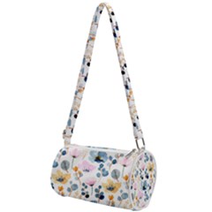 Watercolor Floral Seamless Pattern Mini Cylinder Bag