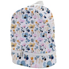 Watercolor Floral Seamless Pattern Zip Bottom Backpack