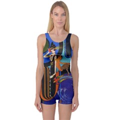 Happy New Year 1924 PackerForPrints2 One Piece Boyleg Swimsuit