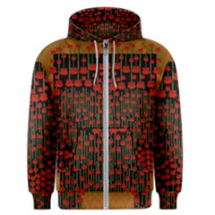 Summer  Flowers In A Floral Jungle Ornate Men s Zipper Hoodie