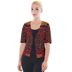 Summer  Flowers In A Floral Jungle Ornate Cropped Button Cardigan by pepitasart