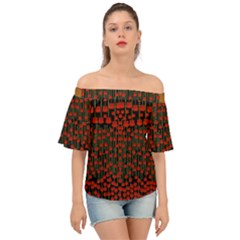 Summer  Flowers In A Floral Jungle Ornate Off Shoulder Short Sleeve Top by pepitasart