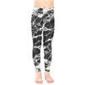 Black And White Abstract Textured Print Kids  Leggings View1