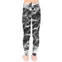 Black And White Abstract Textured Print Kids  Leggings View2