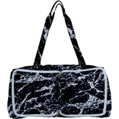 Black And White Abstract Textured Print Multi Function Bag