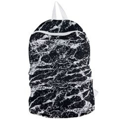 Black And White Abstract Textured Print Foldable Lightweight Backpack by dflcprintsclothing