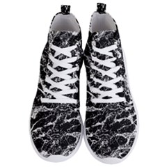 Black And White Abstract Textured Print Men s Lightweight High Top Sneakers by dflcprintsclothing