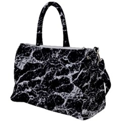 Black And White Abstract Textured Print Duffel Travel Bag by dflcprintsclothing