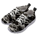 Black And White Abstract Textured Print Kids Athletic Shoes View2