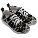 Black And White Abstract Textured Print Kids Athletic Shoes View3