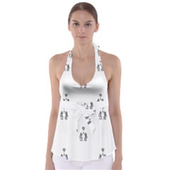 Love Symbol Drawing Babydoll Tankini Top by dflcprintsclothing