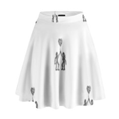 Love Symbol Drawing High Waist Skirt by dflcprintsclothing