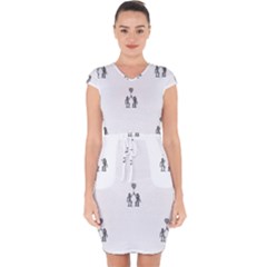 Love Symbol Drawing Capsleeve Drawstring Dress  by dflcprintsclothing