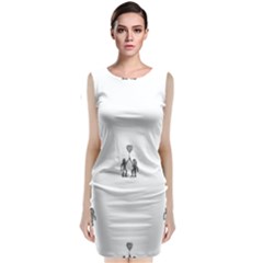 Love Symbol Drawing Sleeveless Velvet Midi Dress by dflcprintsclothing