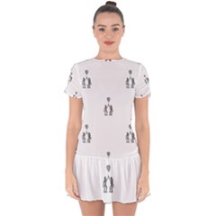 Love Symbol Drawing Drop Hem Mini Chiffon Dress by dflcprintsclothing