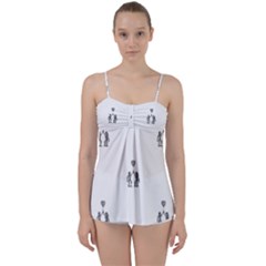 Love Symbol Drawing Babydoll Tankini Set