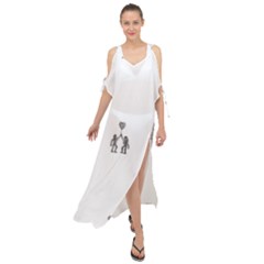 Love Symbol Drawing Maxi Chiffon Cover Up Dress by dflcprintsclothing