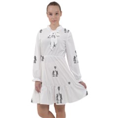 Love Symbol Drawing All Frills Chiffon Dress