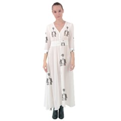 Love Symbol Drawing Button Up Maxi Dress by dflcprintsclothing