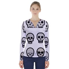 Avatar Emotions Icon V-neck Long Sleeve Top