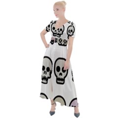 Avatar Emotions Icon Button Up Short Sleeve Maxi Dress