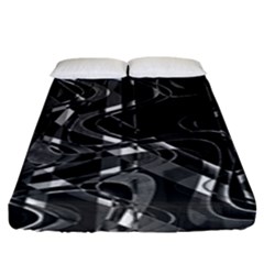 Black And White Intricate Geometric Print Fitted Sheet (king Size)