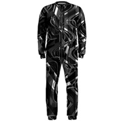 Black And White Intricate Geometric Print Onepiece Jumpsuit (men)  by dflcprintsclothing