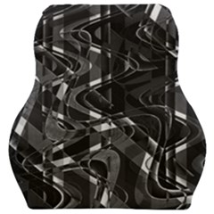 Black And White Intricate Geometric Print Car Seat Velour Cushion  by dflcprintsclothing