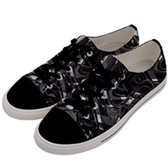 Black And White Intricate Geometric Print Men s Low Top Canvas Sneakers