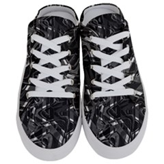 Black And White Intricate Geometric Print Half Slippers by dflcprintsclothing