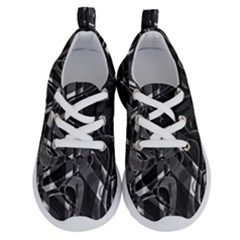 Black And White Intricate Geometric Print Running Shoes by dflcprintsclothing