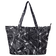 Black And White Intricate Geometric Print Full Print Shoulder Bag by dflcprintsclothing