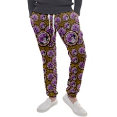 Gold Plates With Magic Flowers Raining Down Men s Jogger Sweatpants by pepitasart