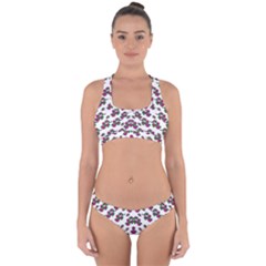 Sakura Blossoms On White Color Cross Back Hipster Bikini Set by pepitasart