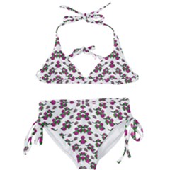 Sakura Blossoms On White Color Kids  Classic Bikini Set by pepitasart