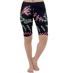 Peace Flower Cropped Leggings  by DeneWestUK