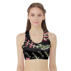 Peace Flower Sports Bra With Border by DeneWestUK