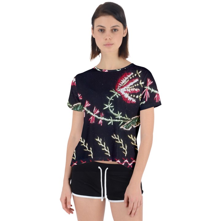 Peace Flower Open Back Sport Tee