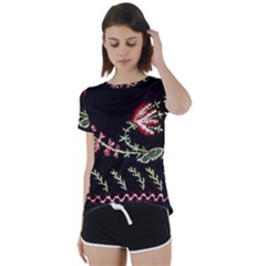 Peace Flower Short Sleeve Foldover Tee