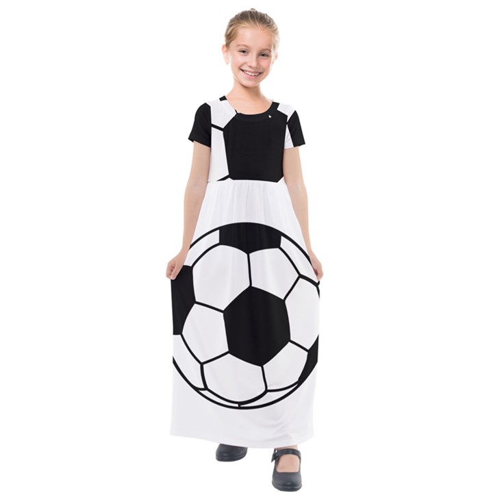 Soccer Lovers Gift Kids  Short Sleeve Maxi Dress