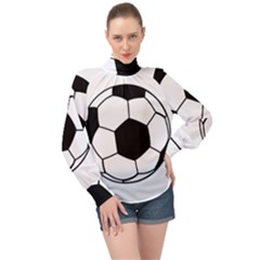 Soccer Lovers Gift High Neck Long Sleeve Chiffon Top by ChezDeesTees