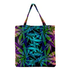 420 Ganja Pattern, Weed Leafs, Marihujana In Colors Grocery Tote Bag