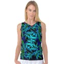 420 ganja pattern, weed leafs, marihujana in colors Women s Basketball Tank Top View1