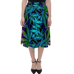 420 Ganja Pattern, Weed Leafs, Marihujana In Colors Classic Midi Skirt